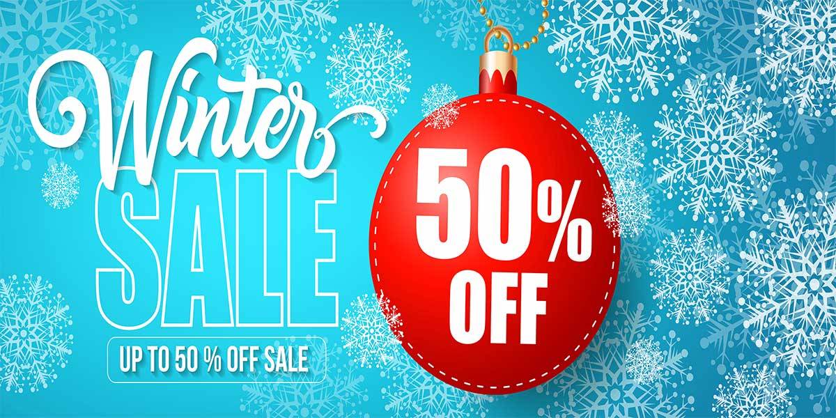 winter sale 50 percent off